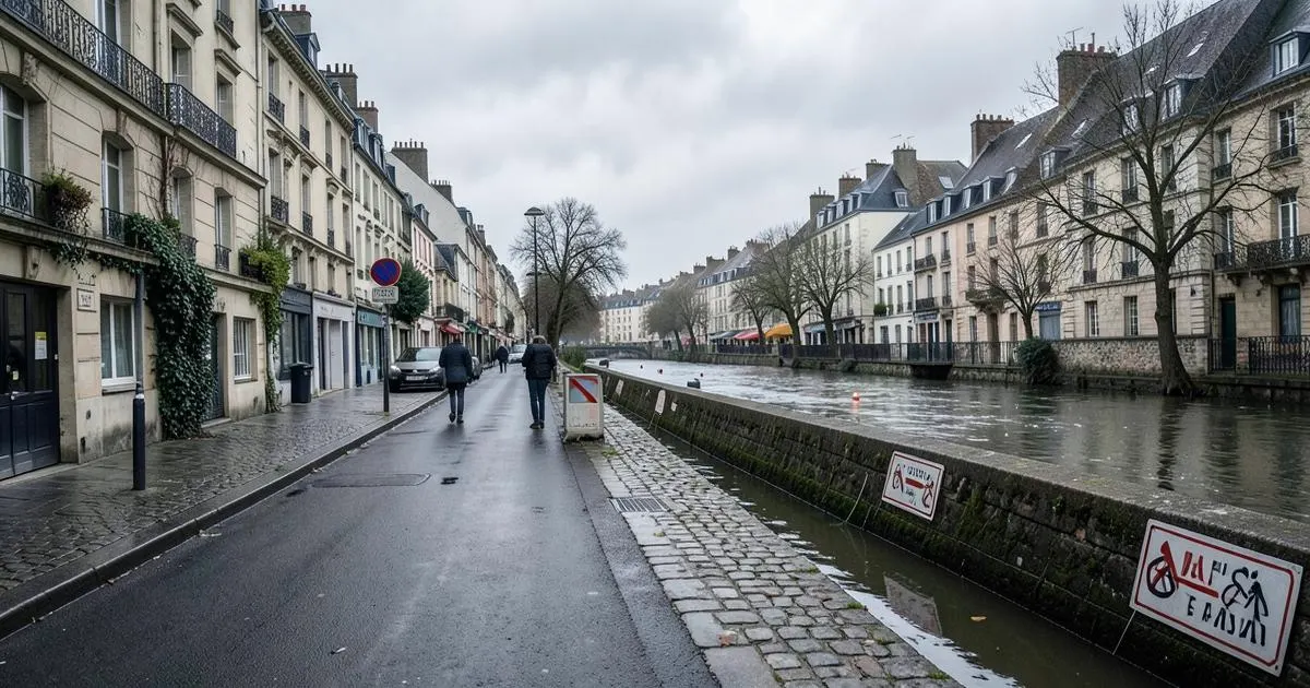 Quais et rue exposés au risque d’inondation à Bastia